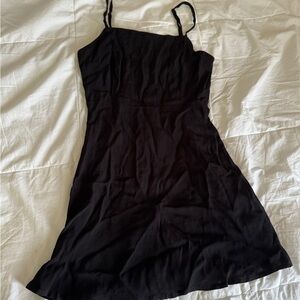 Elegant Black Spaghetti Strap Dress Size XS